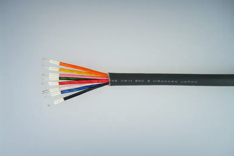 Multi colored wire inside one single wrapper of Black color.